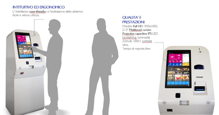 cassa automatica a noleggio ergonomica e intuitiva con touch screen 