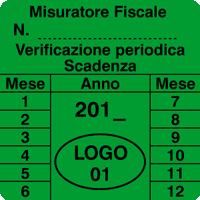 Bollino verde per la verifica periodica della cassa verifica periodica del registratore di cassa