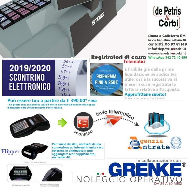 scontrino elettronico, invio telematico, registratore telematico, invio dei corrispettivi risparmia fino a 250 euro, credito d'imposta, statale, cambia il tuo registratore di cassa